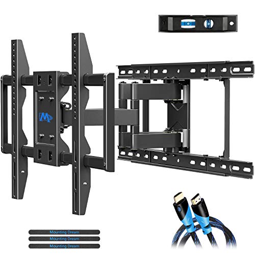 Mounting Dream TV Wall Mounts TV Bracket for 42-70 Inch TVs, Premium TV Mount, Full Motion TV Wall Mount with Articulating Arms, Max VESA 600x400mm and 100 LBS, Fits 16", 18", 24" Studs MD2296-24K