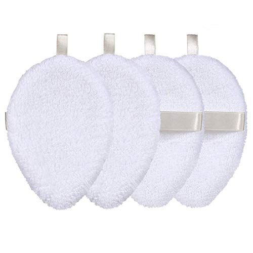 Reusable Makeup Remover Pads, Ultra-Soft Organic Bamboo Cotton Rounds, Reusable Cotton Pads for Face,Microfiber Makeup Face Wipes,4 PCS