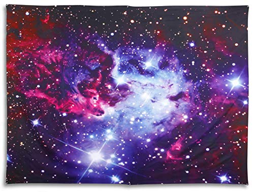 STATERA Galaxy Stars Wall Tapestry| Outer Space Wall Hanging for Bedroom| Psychedelic Trippy Tapestry| Cosmic Stars Large Purple Wall Blanket 59.5 X 78.7 Inches