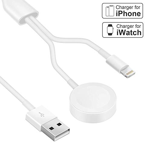 for Apple Watch Charger,Watch Charger for iwatch & iPhone,2 in 1 Wireless Charger for Apple Watch Series 4/3/2/1 and iPhone XR/XS/XS Max/X/8/8Plus/7/7Plus/6/6Plus