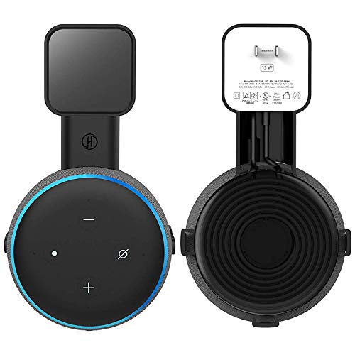 Echo Dot Wall Mount Stand/Holder Outlet Holder Stand for Dot (3rd Gen) Smart/Home Speakers Built-in Cable Management Without Hide Messy Wires or Screws