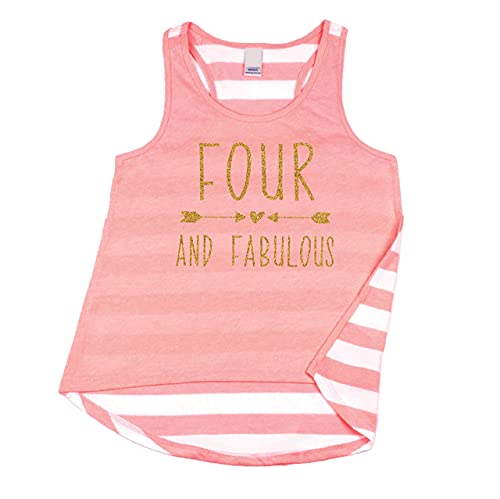Bump and Beyond Designs Girl 4th Birthday Outfit Four Year Old Birthday Girl Tank Top