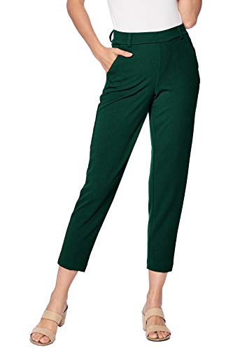 One5One Stretch Pull-on Casual Cropped Work Trouser Office Dress Pants Pockets