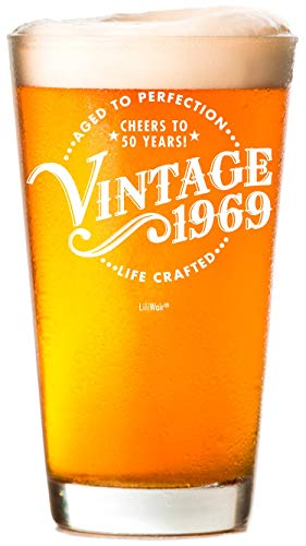1969 51 Birthday Gifts Men Women | Birthday Gift for Man Woman Turning 51 | Funny 51 th Party Supplies Decorations Ideas | Fifty Year Old Bday Beer Glass | 51 Years Gag Vintage Dude Presents Mens