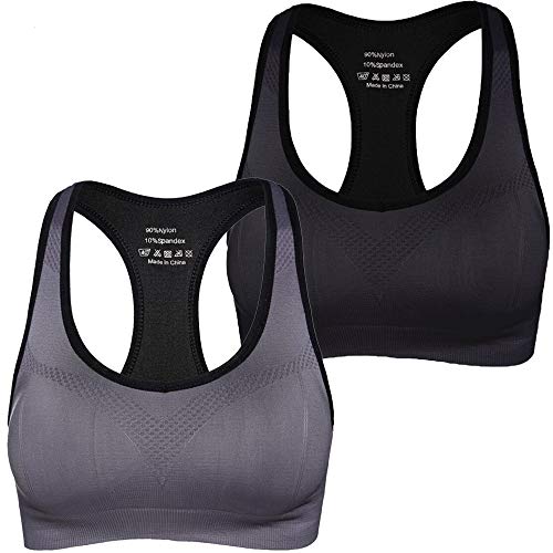 Wetopqueen Women Racerback Sports Bras, Padded Seamless Workout Gym Activewear Bra Support for Yoga Gym Workout Fitness