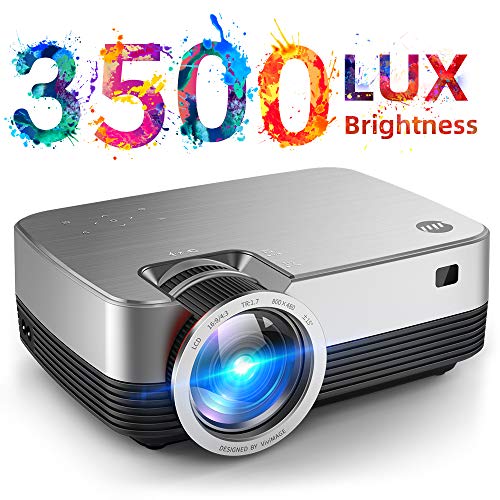 VIVIMAGE C480 Mini Projector, 3500 Lux 1080P Supported and 170'' Display Portable Video Projector with 40,000 Hrs LED Lamp Life, Compatible with TV Stick, PS4, HDMI, VGA, TF, AV and USB