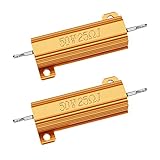 TiToeKi Resistor 50W 25 Ohm Aluminum Case Wirewound Screw Tap Chassis Mounted Load Resistors Adapters Compatible with Nest Hello Doorbell, Ring Doorbell (2 Pack)