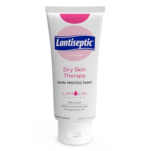 Book Cover Lantiseptic Dry Skin Therapy Skin Protectant – 30% Lanolin Enriched Skin Protectant Barrier Cream for Everyday Moisturizing – Paraben Free, 1 Tube, 4oz