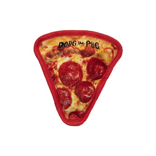Outward Hound Doug The Pug Incrediplush Pizza Slice Squeaky Plush Dog Toy