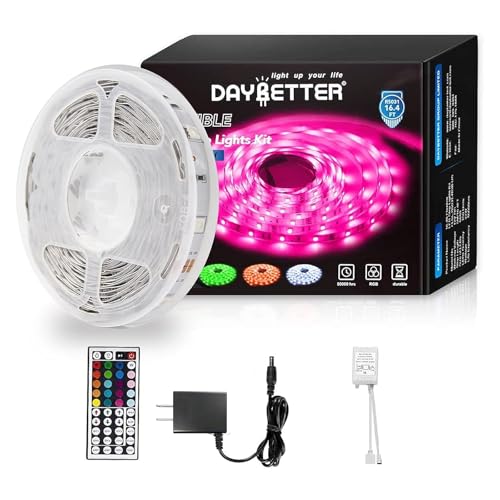 Daybetter Led Strip Lights 16.4ft with Remote Controller and Power Supply