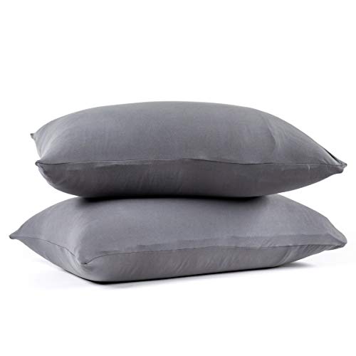 Book Cover COSMOPLUS Toddler Pillowcases-2 Pack Pillow Cover for Queen Bedding,Gray