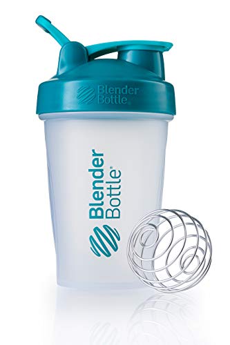 BlenderBottle Classic Loop Top Shaker Bottle, 20-Ounce (Clear| Teal lid)