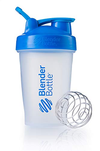 BlenderBottle Classic Loop Top Shaker Bottle, 20-Ounce (Clear| Cyan lid)