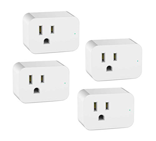 Jeeo Mini Smart Plug WiFi Outlet Works with Timer Amazon Alexa Google Assistant IFTTT, No Hub Required, FCC ETL RoHS Certified, Voice Remote Control Socket White (SH331W/4Pack)