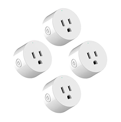 Jeeo Mini Smart Plug WiFi Outlet Works with Timer Amazon Alexa Google Assistant IFTTT, No Hub Required, FCC ETL RoHS Certified, Voice Remote Control Socket White (TF-SH330/4Pack)