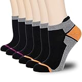 COOVAN 6 Pairs Athletic Ankle Socks, Low Cut Running Socks Arch Support Best Choice for Women