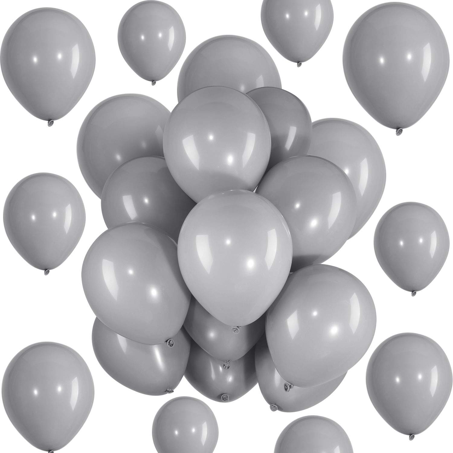 Book Cover Gray Balloons 100 Pack 10 Inch Party Balloons Gray Latex Balloons for Weddings, Birthday Party, Bridal Shower, Party Decoration (10 Inch, Gray) Gray 10 Inch