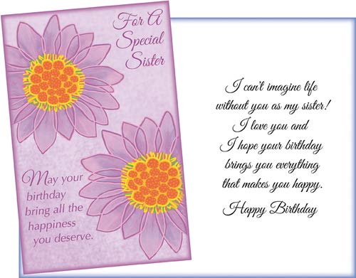 Prime Greetings Happy Birthday Card For Sister