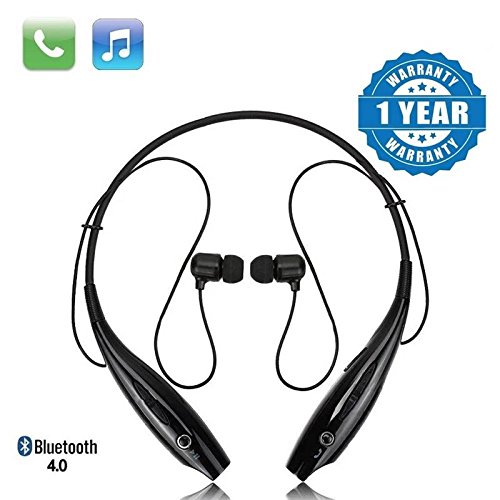 esuav HBS-730 Neckband Bluetooth Headphones Wireless Sport Stereo Headsets Handsfree with Microphone for Android, Apple Devices (Black)