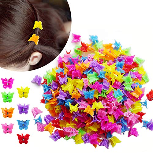 Book Cover Kingrol 300 Pcs Mini Claw Clip, Multi-Colored Butterfly Hair Clips for Girls and Women