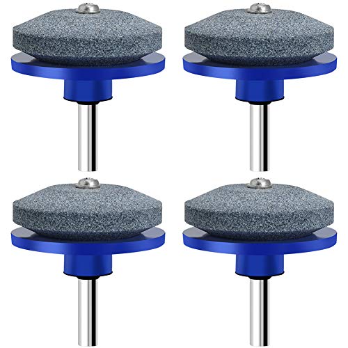 PHELRENA Lawnmower Blade Sharpener，4PCS Universal Lawn Mower Sharpener Lawn Mower Blade Sharpener for Any Power Drill Hand Drill