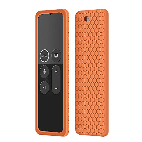 Book Cover Remote Case for Apple TV 4K 4th 5th Generation, Protective Silicone Cover Lightweight [Anti Slip] Shock Proof Skin Holder for New Apple TV 4K 5th Siri Remote Controller (Orange)