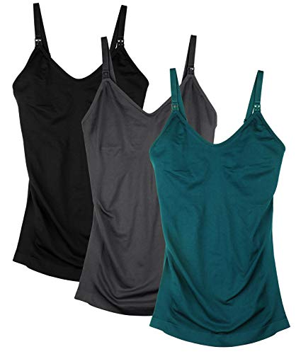 DAISITY Womens Maternity Nursing Tank Cami for Breastfeeding with Adjustable Straps