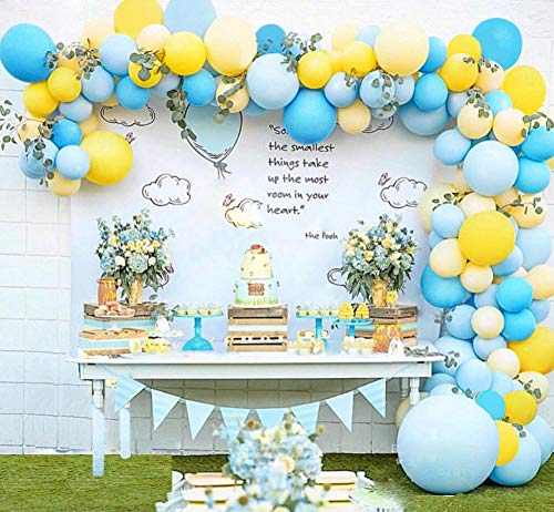 Balloon Garland Arch Kit Blue Yellow Balloons Bouquet Kit Baby Shower Balloons Backdrop Background Weeding Bachelorette Birthday Party Decorations