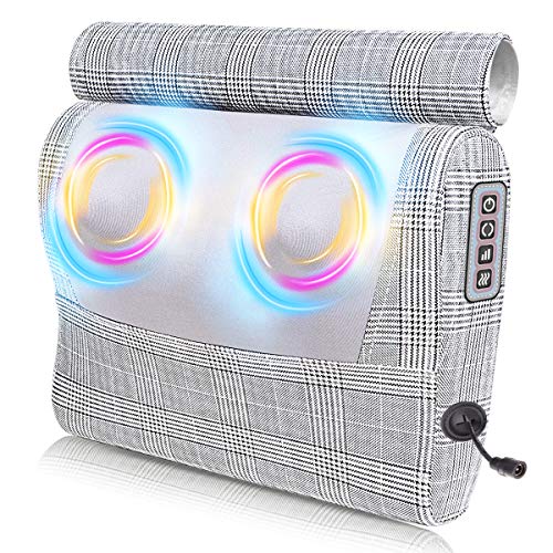 Neck Massager,Shiatsu Neck and Back Massager with Heat,Electric Back Massage Pillow with 16 Deep Tissue Massage Nodes for Back,Cervical,Shoulder,Foot,Body Muscle Pain Relief,Relaxation Christmas Gifts