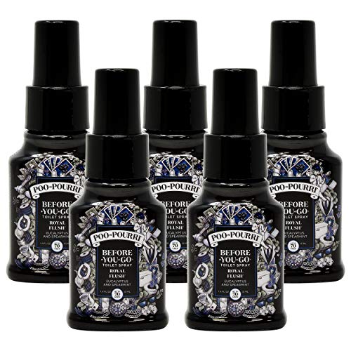 Book Cover Poo-Pourri Royal Flush Before You Go Toilet Spray 1.4 Ounce Bottle, 5 Pack