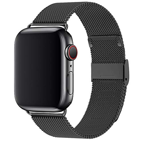 RUOQINI Compatible with Apple Watch Band 38mm 40mm 42mm 44mm, Stainless Steel Loop Replacement Wristband for iWatch Series 4/3/2/1