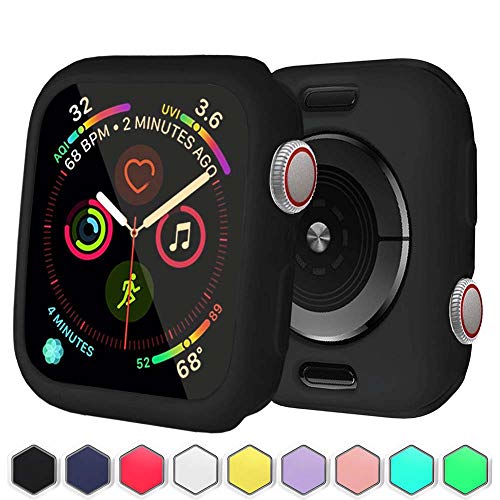 BOTOMALL for IWatch Case Screen Protector 38mm 42mm 40mm 44mm Premium Soft Flexible TPU Thin Lightweight Protective Bumper Cover for Smartwatch Series 4 Series 3 2(Black,42MM Series 3/2)