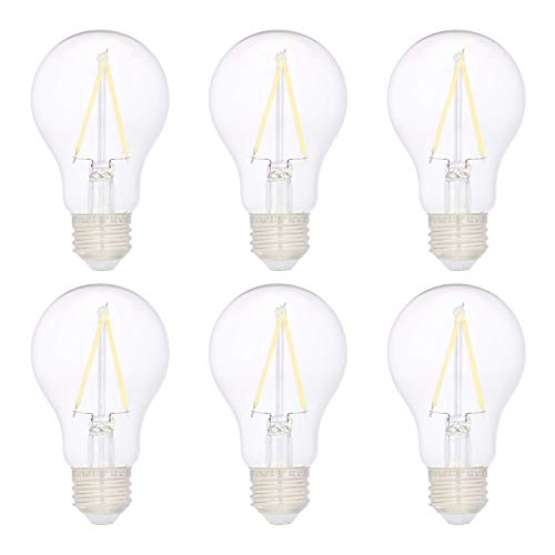 Amazon Basics A19 LED Light Bulbs, 40W Equivalent, Daylight White 5000K, Non-Dimmable, Energy Efficient 3.5W, 10,000 Hour Lifetime, 6-Pack
