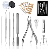 Ingrown Toenail Tool Kit (9PCS), Professional Toe Nail Clipper Set for Ingrown & Thick Nail, Stainless Steel Ingrown Toenail Kit, Surgery Grade Manicure Pedicure Tool by Dualeco