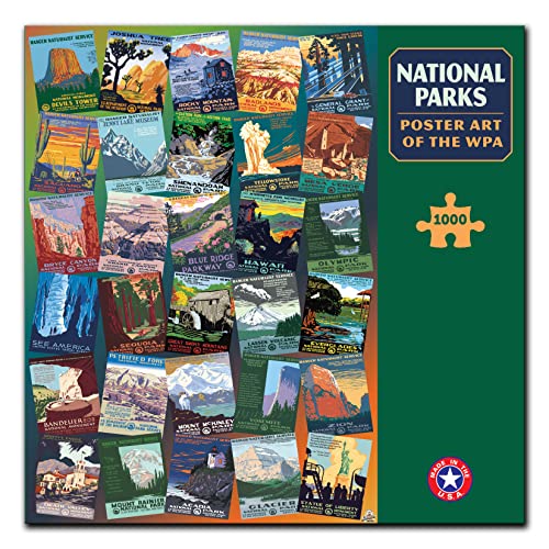 Book Cover National Park Poster Art of The WPA 1000 Jigsaw Puzzle Games for Kids Adults Collector Item (Printed in USA)