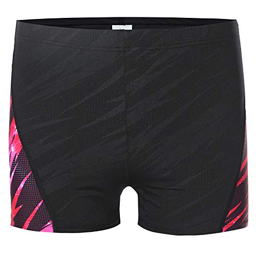 BanFei Men's Compression Quick Dry Rapid Splice Swim Jammer Short Square Leg Swimsuit
