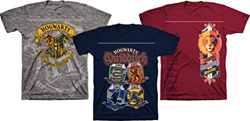 HARRY POTTER Youth T-Shirt Hogwarts Quidditch Slytherin Gryffindor Ravenclaw Crest Tee Officially Licensed