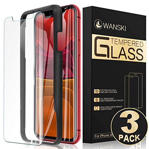 Wanski Tempered Glass Screen Protector for iPhone Xr, iPhone 11,No bubbles/Easy Installation [3 Pack]