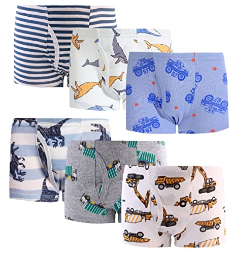 Boys Boxer Briefs Shorts Cotton Dinosaur Shark Baby Toddler Underwear for Kids Boy 3/6 Pack