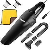 Hand Vacuum Cleaner, MAXXPRIME 4.5KPA High Power Vacuum Cleaner for Quick Car Cleaning, DC 12V Portable Auto Handheld Vacuum Cleaner for Car Use Only, with Car Cleaning Towels, Carry Bag, Bonus Filter