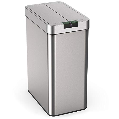 hOmeLabs 21 Gallon Automatic Trash Can for Kitchen - Stainless Steel Garbage Can with No Touch Motion Sensor Butterfly Lid and Infrared Technology