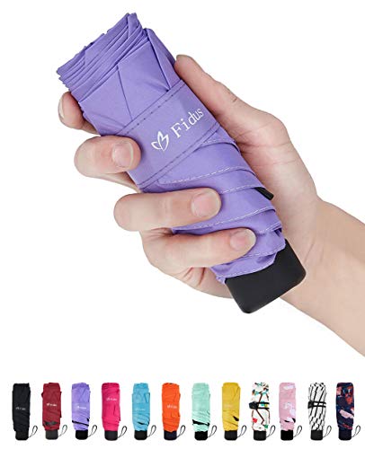 Fidus Mini Compact Sun&Rain Travel Umbrella-Lightweight Portable Umbrella with 95% UV Protection-Purple-46