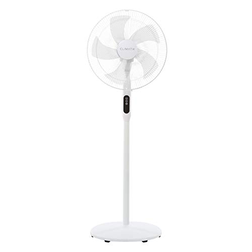 Climatik 16-Inch Pedestal Fan with Remote Control and LED Display | 3 Operational Modes | 80Â° Oscillation | Adjustable Height & Pivoting Fan Head | Perfect for Homes, Offices and Bedrooms