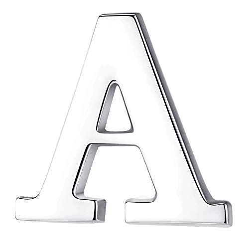 HONEY BEAR Mens Womens Initial Alphabet Letter Lapel Pins Collar Badge Brooches Stainless Steel for Business Wedding Graduation Gift Silver