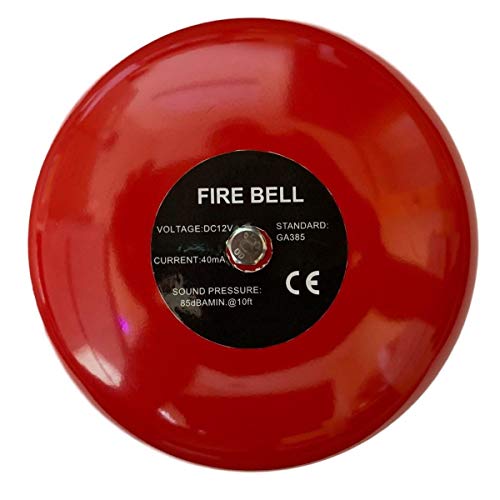Safeguard Supply Fire Alarm Bell - 6" Ringing Bell - 12 Volt DC Bell Can Be Used As An Extra Loud Doorbell, Chime Alarm Or Multi Purpose Bell. Can Be Wired Into Any Device With 12VDC Output