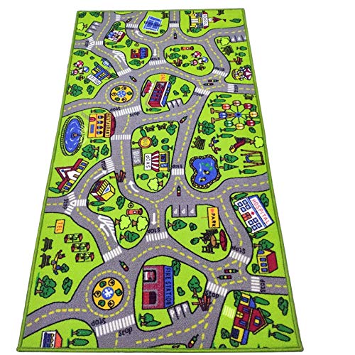 Toyvelt Kids Carpet Playmat Car Rug â€“ City Life Educational Road Traffic Carpet Multi Color Play Mat - Large 60â€ X 32â€ Best Kids Rugs for Playroom & Kid Bedroom â€“ for Ages 3 - 12 Years Old