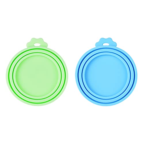 PetBonus 2-Pack Silicone Pet Can Covers, Dog Cat Food Can lids, Fit Multiple Sizes, BPA Free Dishwasher Safe