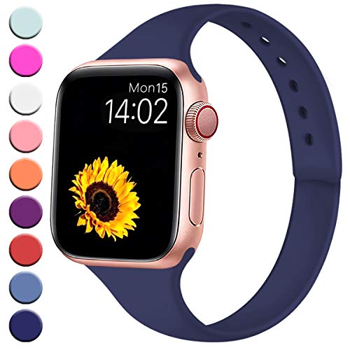 Book Cover R-Fun Slim Bands Compatible with Apple Watch Band, Midnight Blue, Size 38/40mm S