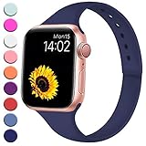 R-Fun Slim Bands Compatible with Apple Watch Band, Midnight Blue, Size 38/40mm S