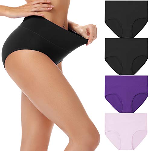Women's Cotton Underwear, High Waist C Section Ladies Panties Multipack